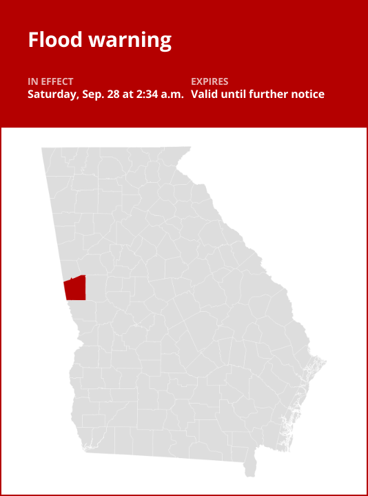 Flood warning affecting Troup County until further notice