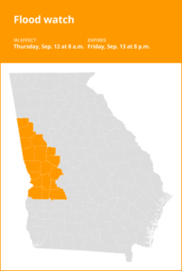 Flood watch for West Georgia until Friday evening