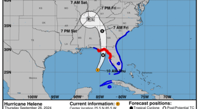 Progress report on Category 2 Hurricane Helene: Thursday, Sep 26 update from the National Hurricane Center