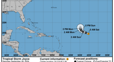 Tropical Storm Joyce: Saturday, Sep 28 update from the NHC on latest developments