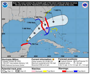 Category 4 Hurricane Milton: Tuesday, Oct 8 development update from the National Hurricane Center