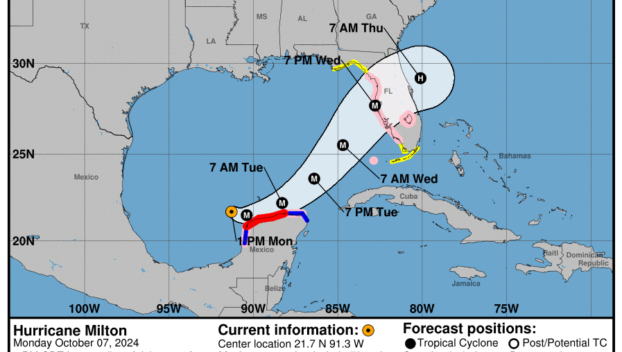 Category 5 Hurricane Milton: Monday, Oct 7 progress report from the National Hurricane Center