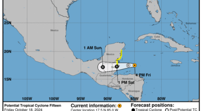 Friday, Oct 18 update from the NHC: Latest on the Potential Tropical Cyclone