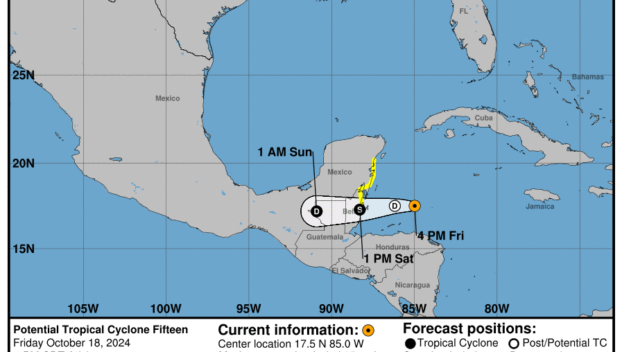 Friday, Oct 18 update from the NHC: Latest on the Potential Tropical Cyclone