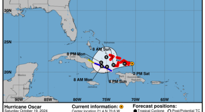 Saturday, Oct 19 update: Latest on Category 1 Hurricane Oscar from the National Hurricane Center