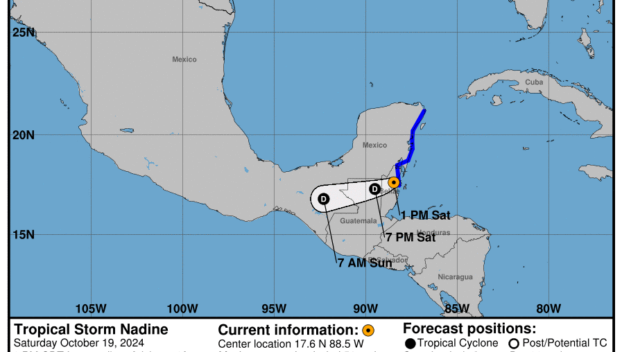 Saturday, Oct 19 update: Latest on Tropical Storm Nadine from the NHC