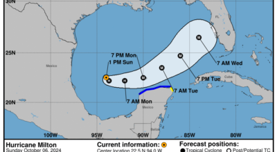 Sunday, Oct 6 update from the National Hurricane Center: Latest on Category 1 Hurricane Milton