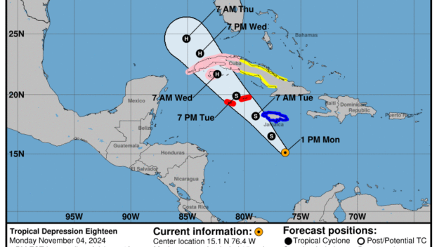 Monday, Nov 4 update: Latest on the Tropical Depression from the NHC