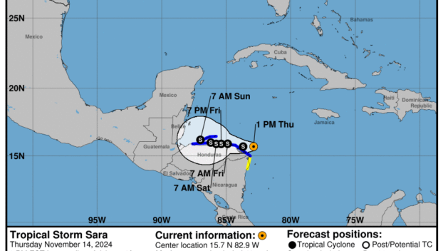 Tropical Storm Sara: Thursday, Nov 14 status update from the National Hurricane Center