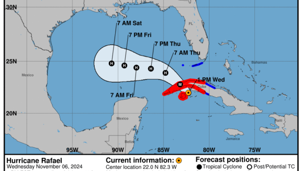 Wednesday, Nov 6 update: Latest on Category 3 Hurricane Rafael from the National Hurricane Center